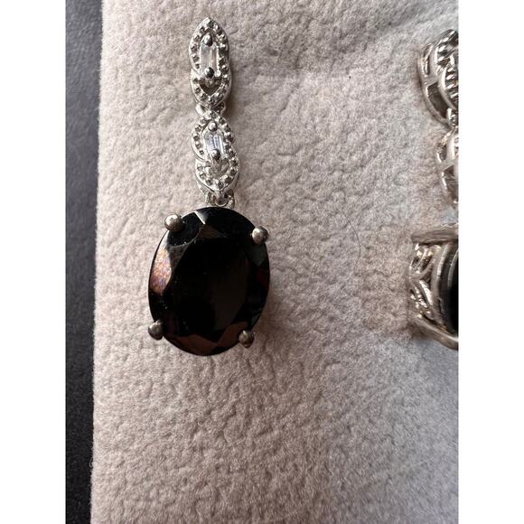 Elite Shungite gemstone sterling silver earrings - Picture 12 of 13